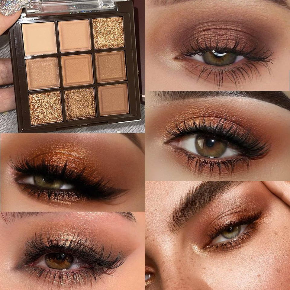 4 Colors Eyeshadow Makeup Palette,Nude Rose Gold Highly Pigmented Natural Neutral Nude Eye Shadow Palette With Mirror,Long Lasting Naturing-Looking,Waterproof,Blendable,Travel Size