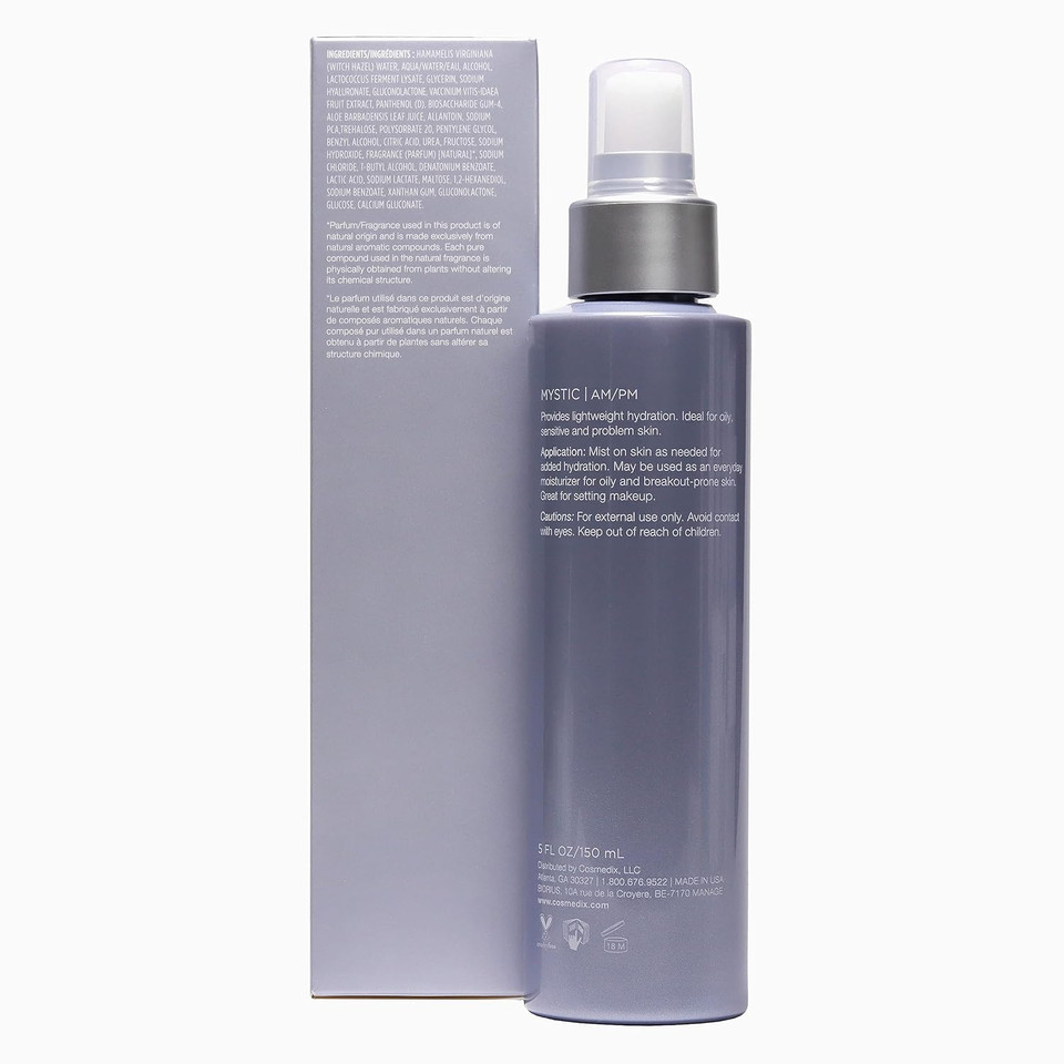 Cosmedix Mystic Hydrating Treatment, Oil-Free Hydrating Spray, Soothes & Conditions Dry Skin, Oily, Sensitive & Blemish-Prone Skin, Cruelty Free