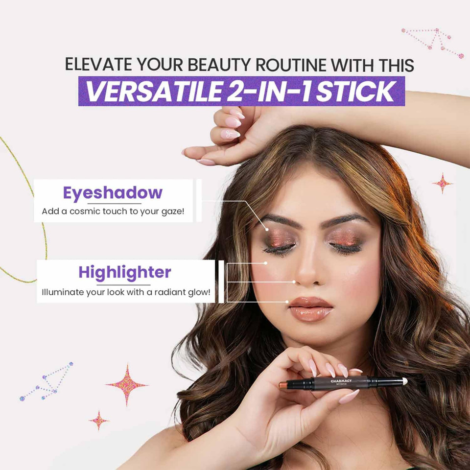 Charmacy Multichrome 2 In 1 Cream Eyeshadow Stick, Waterproof Eye Brightener Highlighter Stick Makeup, High Pigmented, Smudge-Proof, Vegan & Cruelty-Free (#905)