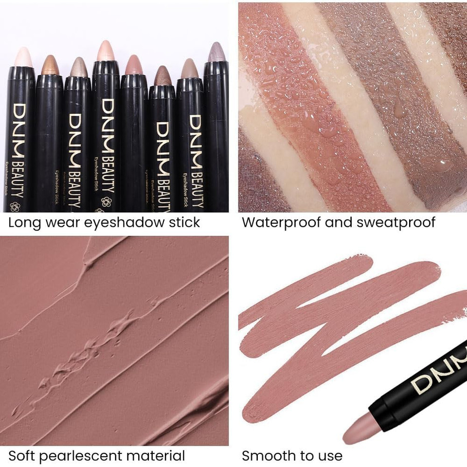Evpct 2Pcs Cream Eyeshadow Sticks Set For Eyes Waterproof, Blue Shimmer & Purple Shimmer Matte Eye Shadow Stick Pencil Pen Bulk Sombras En Crema Para Ojos 32+33