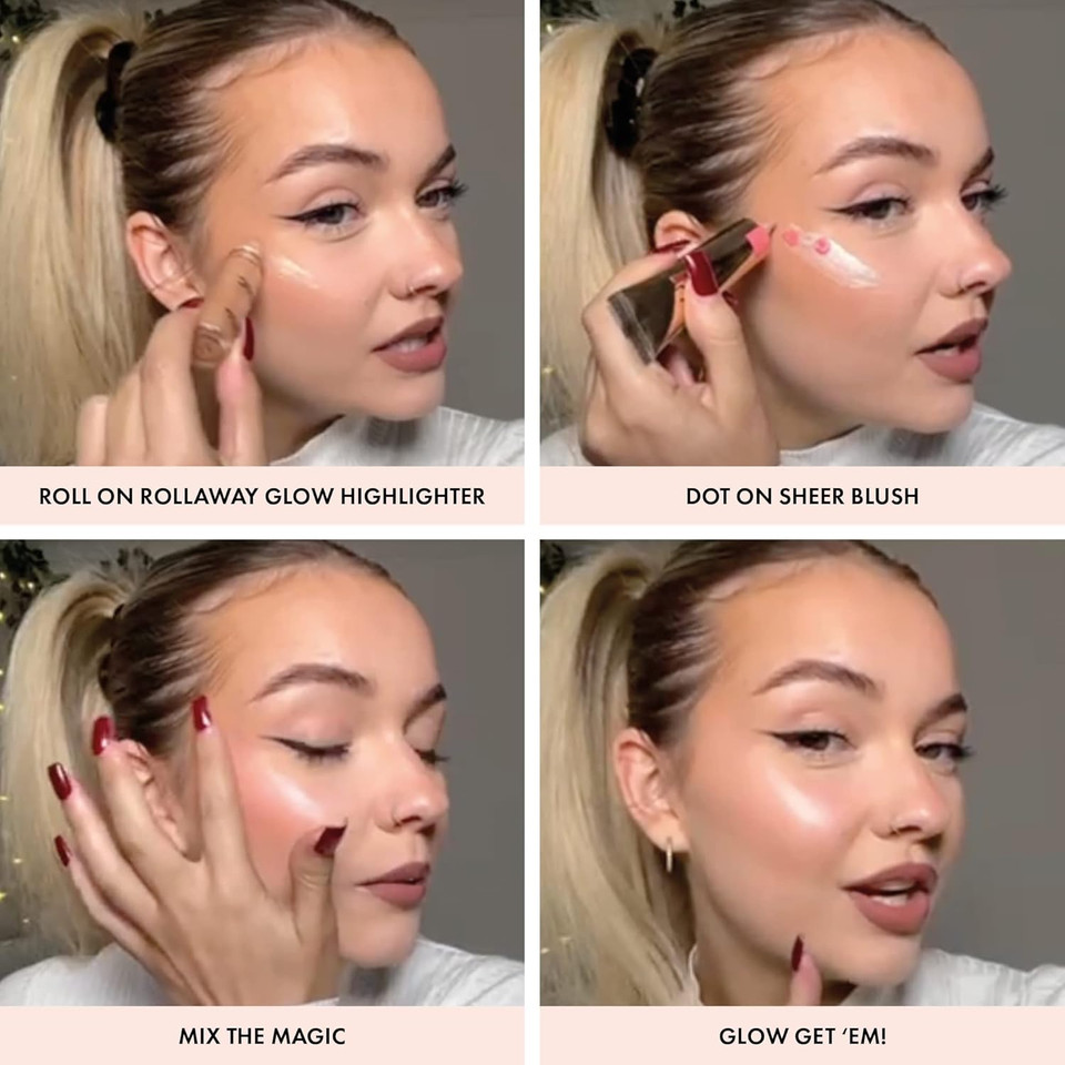 Iconic London Rollaway Glow | Liquid Highlighter For A Radiant Glow, Cruelty-Free, Vegan Makeup