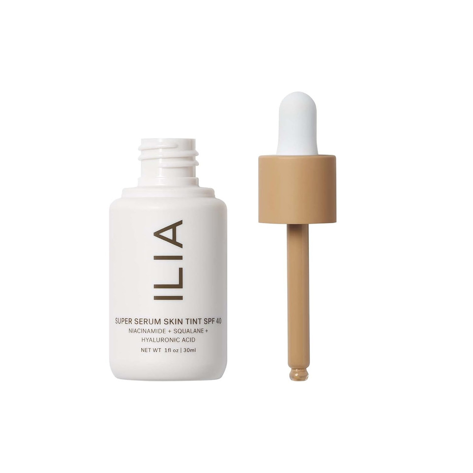 Ilia - Super Serum Skin Tint Spf 40 | Non-Comedogenic, Vegan, Lightweight To Help Against Blue Light, + Pollution While Hydrating, Smoothing, + Refining (Ramla Bay St12.5, 1 Fl Oz | 30 Ml)