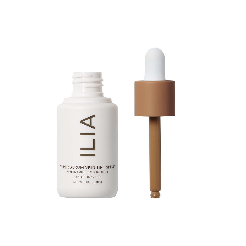 Ilia - Super Serum Skin Tint Spf 40 | Non-Comedogenic, Vegan, Lightweight To Help Against Blue Light, + Pollution While Hydrating, Smoothing, + Refining (Ramla Bay St12.5, 1 Fl Oz | 30 Ml)