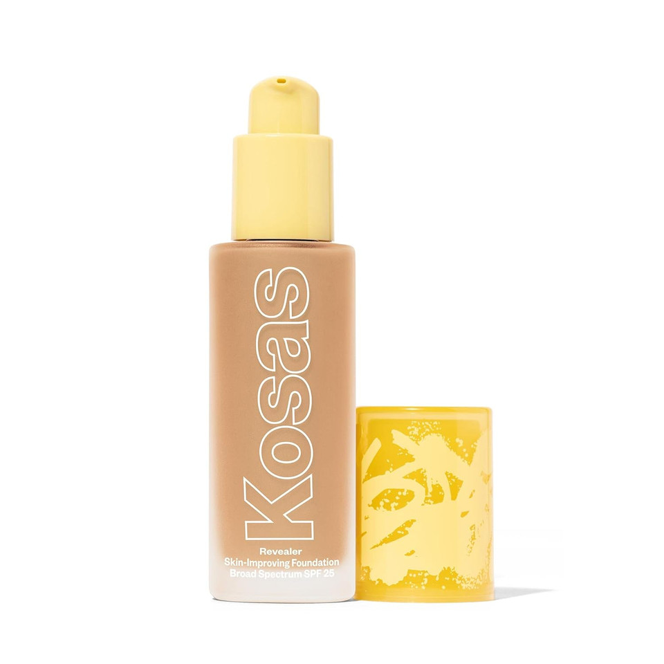 Kosas Revealer Skin-Improving Foundation With Spf 25 Protection - Hydrate, Brighten, Soothe, Plump, Protect Skin - Smoothing Texture, Natural Finish And Clean Formula - Medium Tan Neutral 280