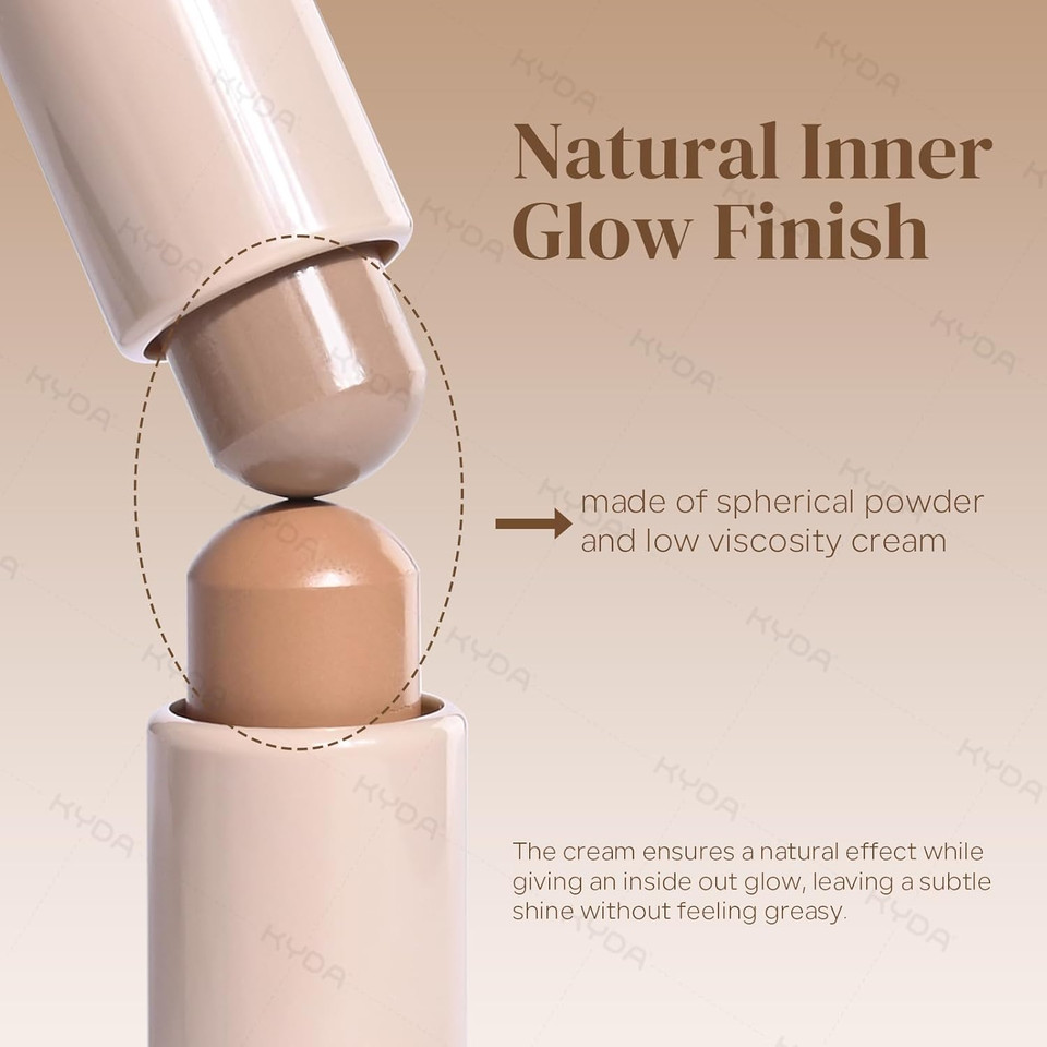 Kyda 2 Colors Contour Stick, Natural Matte Cream Contour, Lightweight Non-Clumping Face Shaping Makeup, Blendable Smooth Matte Bronzer Stick, Buildable Coverage, Portable Travel Size, Cold + Neutral