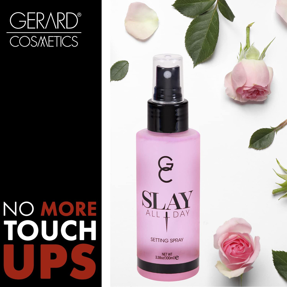 Gerard Cosmetics Slay All Day Makeup Setting Spray | Rose Scented | Matte Finish with Oil Control | Cruelty Free, Long Lasting Finishing Spray, 3.38oz (100ml)