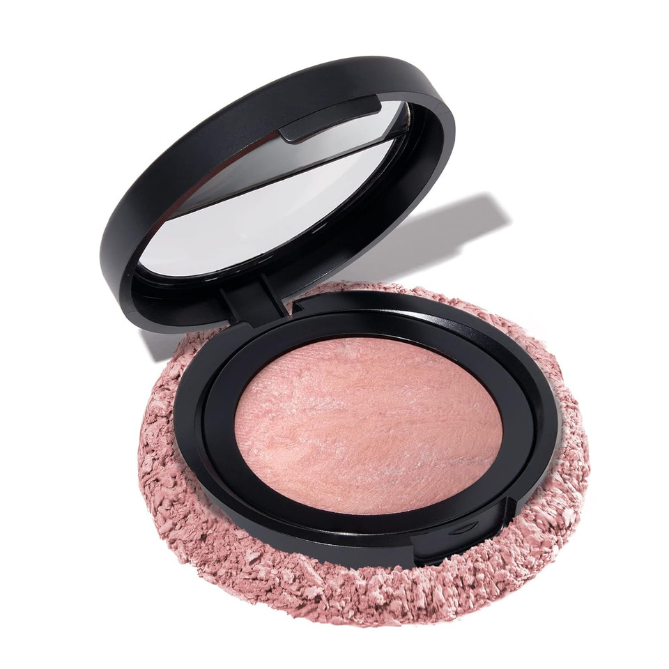 Laura Geller New York Baked Blush-N-Brighten Marbleized Blush - Apricot Berry - Creamy Lightweight - Satin Finish