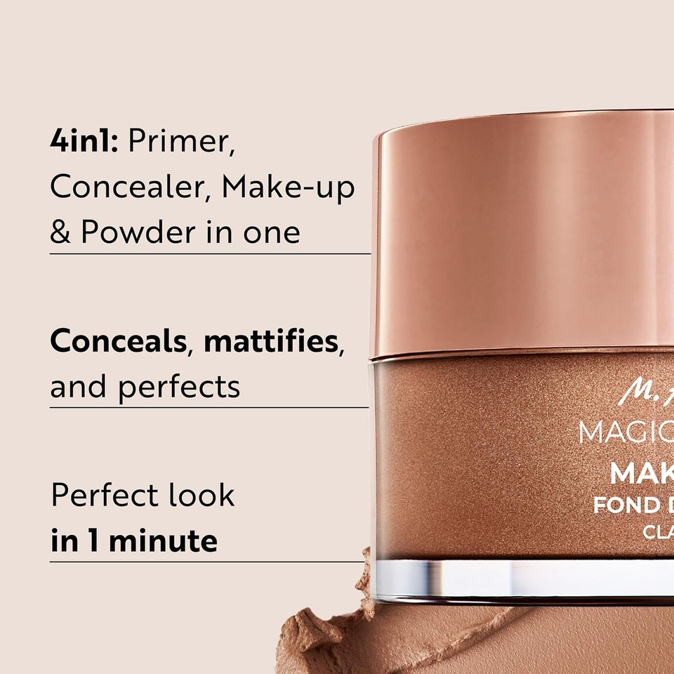 M. Asam Magic Finish Deep Teint Make-Up Mousse (1.01 Fl Oz)  4In1 Primer, Foundation, Concealer & Powder With Buildable Coverage, Hides Redness And Dark Spots, Vegan, For Deeper Skin Tones