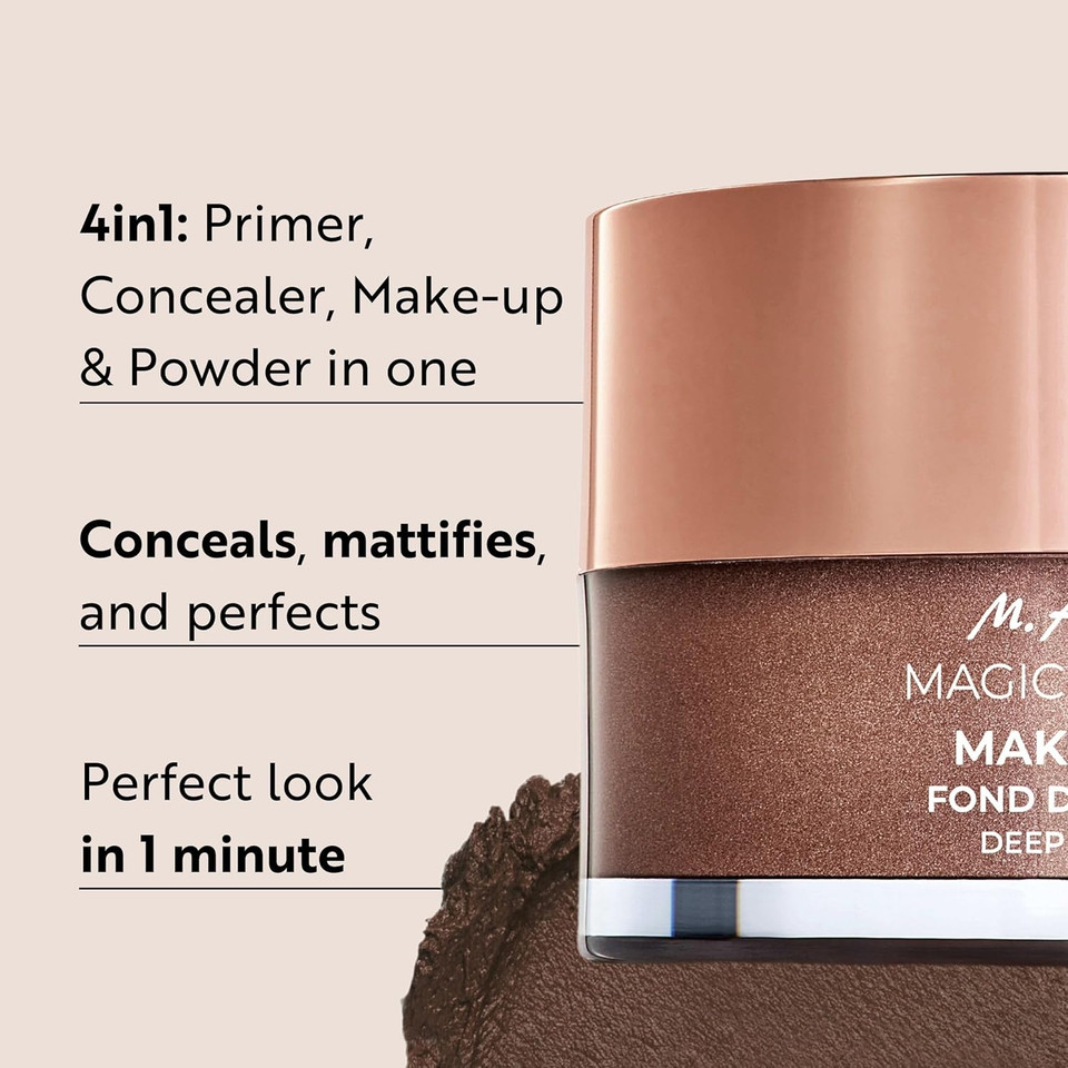 M. Asam Magic Finish Deep Teint Make-Up Mousse (1.01 Fl Oz)  4In1 Primer, Foundation, Concealer & Powder With Buildable Coverage, Hides Redness And Dark Spots, Vegan, For Deeper Skin Tones
