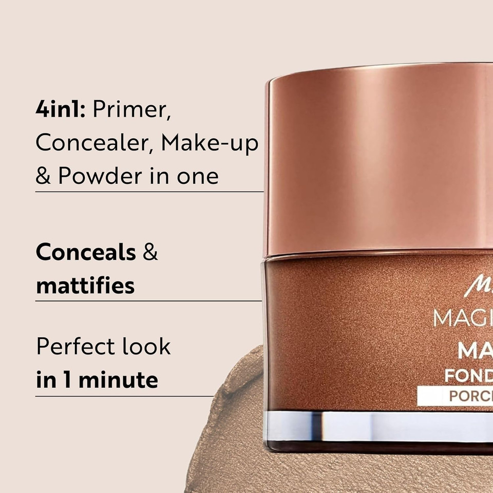 M. Asam Magic Finish Porcelain Teint Make-Up Mousse (1.01 Fl Oz)  4In1 Primer, Foundation, Concealer & Powder With Buildable Coverage, Adapts To Fair Skin Tones, Leaves Skin Looking Flawless