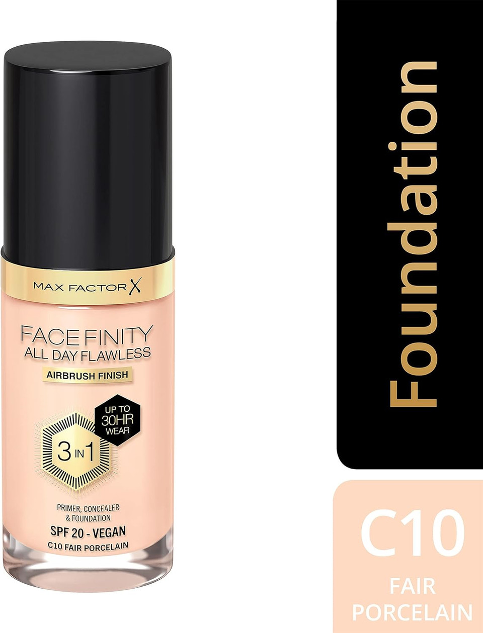 Max Factor Facefinity All Day Flawless 3 In 1 Foundation Spf 20, No. 100 Sun Tan