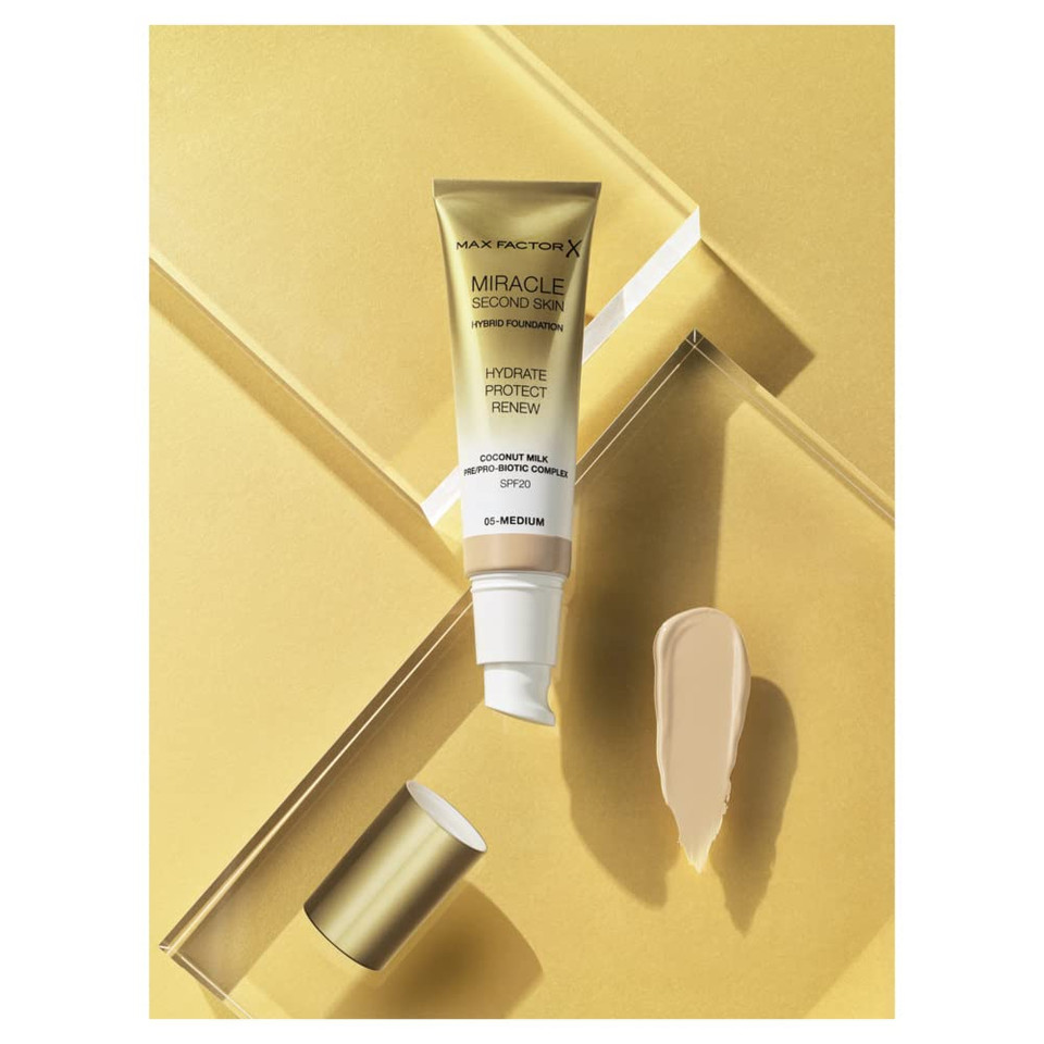 Max Factor Miracle Second Skin Foundation Spf 20-07 Neutral Medium Foundation Women 1.01 Oz