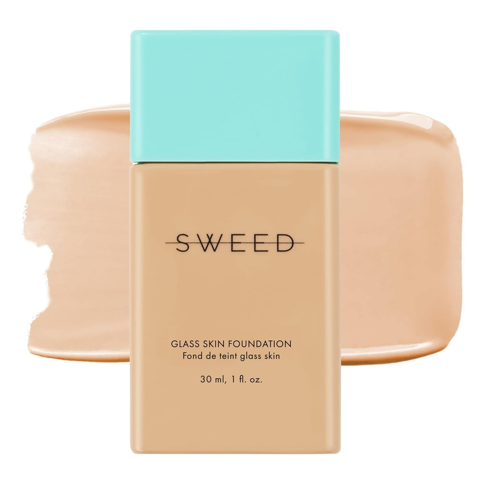 Sweed - Glass Skin Foundation | Long-Lasting Fluid Formula | Hydrate, Moisturize, Lift, Plump, Protect | Vegan, Cruelty-Free, Clean Beauty (09 Medium N)