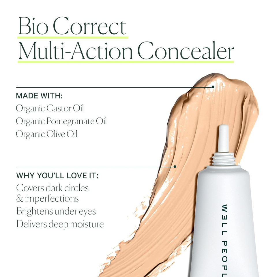 Well People Bio Correct Concealer, Full-Coverage, Nourishing Liquid Concealer For Concealing & Correcting, Hydrating Formula, Vegan & Cruelty-Free, 15W