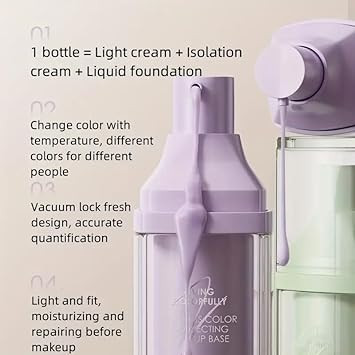 Zeesea Green Correcting Face Primer For Brighten, Neutralizes Uneven Skin Tone And Facial Redness,Grips Makeup Base For Long-Lasting Wear,Cruelty-Free, 1.06 Oz