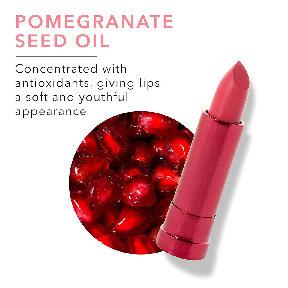 100% Pure Pomegranate Oil Anti-Aging Lipstick Long Lasting, Vibrant Makeup - Moisturizing Cocoa Butter Satin Finish - Vegan Fruit Pigmented Primrose Color (Pink) - 0.15 Oz