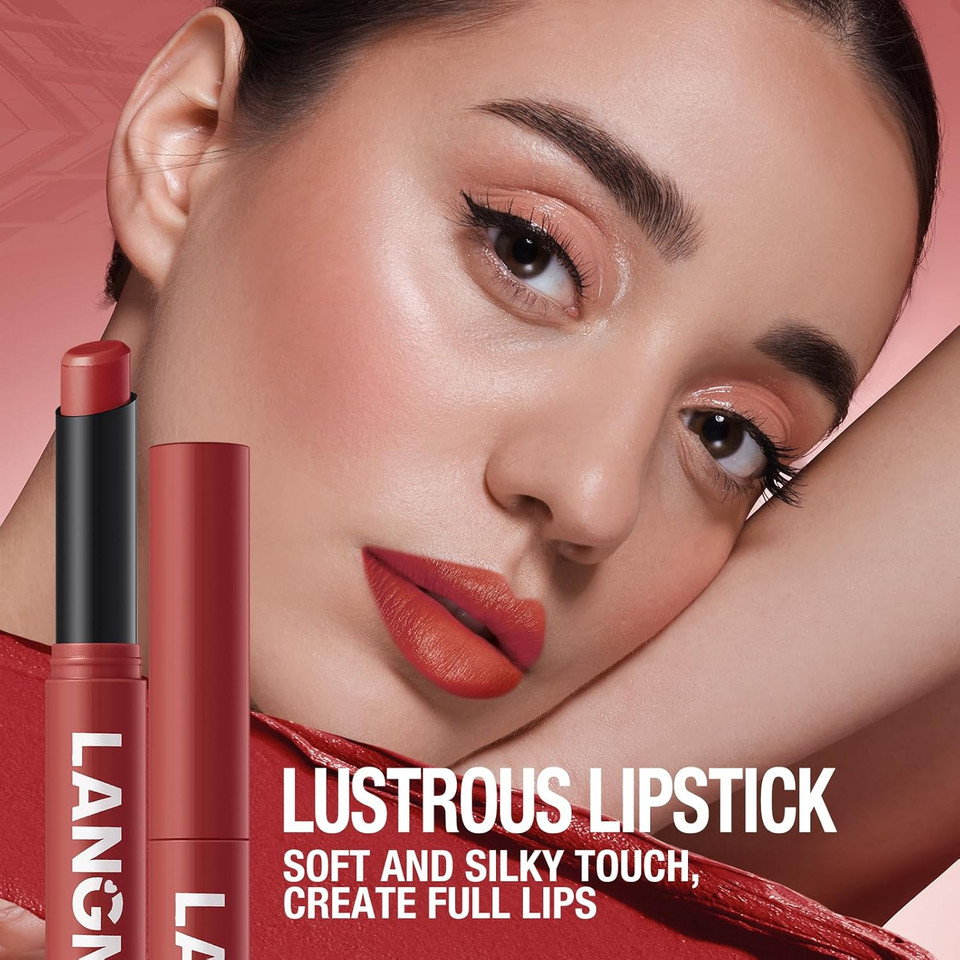 Jolilab 2Pcs Velvet Matte Lipstick Nude Matte Soft Dark Color Stick High Pigmented Long-Lasting Waterproof Lip Stick Lip Balm Beauty Cosmetics Gift For Girls And Women(11#+12