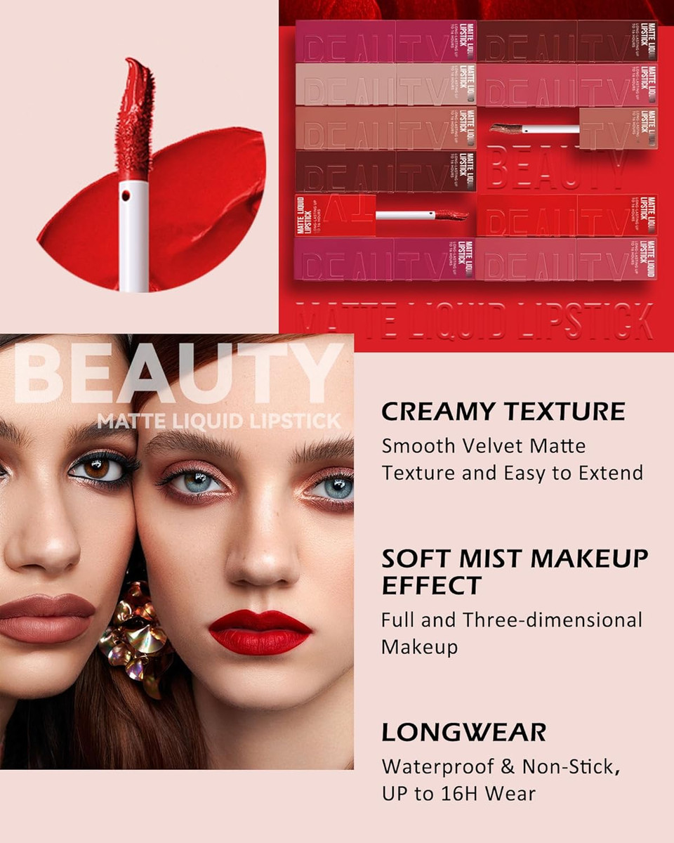 Matte Liquid Lipstick For Women, 1Pcs Highly Pigmented Color Lip Stain Tint, Super Velvet Matte Lip Gloss, Long Lasting Waterproof Smudgeproof, Non-Stick Cup Lip Makeup,Mother'S Day Gift-04# Rose Pink Matte Liquid Lipstick For Women, 1Pcs Highly Pigmented Color Lip Stain Tint, Super Velvet Matte Lip Gloss, Long Lasting Waterproof Smudgeproof, Non-Stick Cup Lip Makeup,Mother'S Day Gift-04# Rose Pink