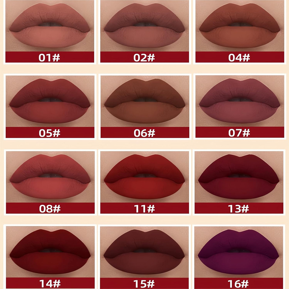 12Pcs Matte Liquid Lipstick Set Non-Stick Cup And Not Fade Pigmented Lipstick Long-Lasting Waterproof Velvet Lipgloss Kit Makeup For Girls And Women (Set 03) 12Pcs Matte Liquid Lipstick Set Non-Stick Cup And Not Fade Pigmented Lipstick Long-Lasting Waterproof Velvet Lipgloss Kit Makeup For Girls And Women (Set 03)