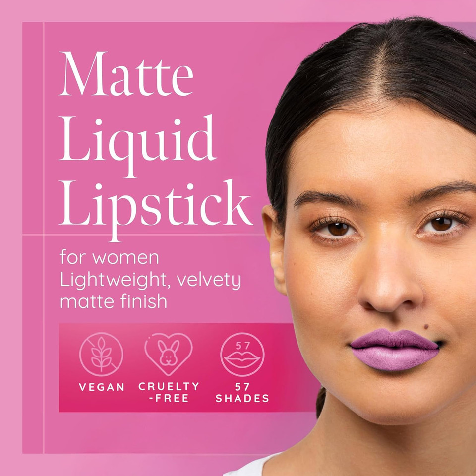Aromi Magenta Matte Liquid Lipstick | Dark Pink, Fuchsia Lip Color For Women, Long-Lasting, Vegan, Waterproof, Long Wear (Pink Peacock)