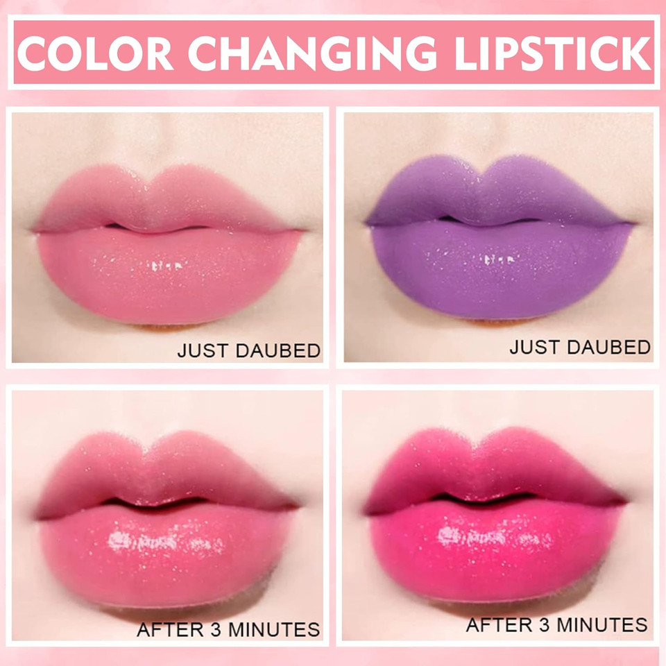 Nvleptap Color Changing Lipstick Matte Lazy Lipstick Set Waterproof Long Lasting Non-Stick Cup Magic Lipstick,Fast Apply Lip Shape Lazy Lip Stick For Women Girls (Set A
