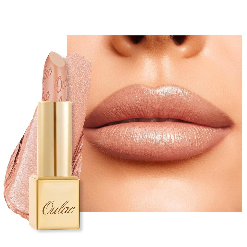 Oulac Coral Pink Matte Lipstick With Glow Metallic Finish - Vegan Lipstick For Women, Creamy Texture, Hydrating Clean Beauty Formula, High-End Magnetic Hook Design, Gm09 Elysium