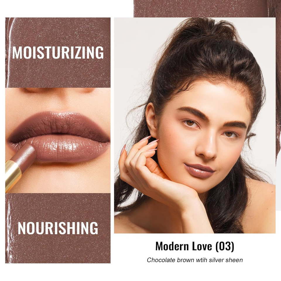 Oulac Moisturizing Shine Lipstick For Women Christmas Set 3Pcs, 2 In 1 Tinted Lip Balm For Winter, Hydrated Juicy And Glossy Lip Color For Dry, Cracked And Chapped Lips, Vegan 10+15+20