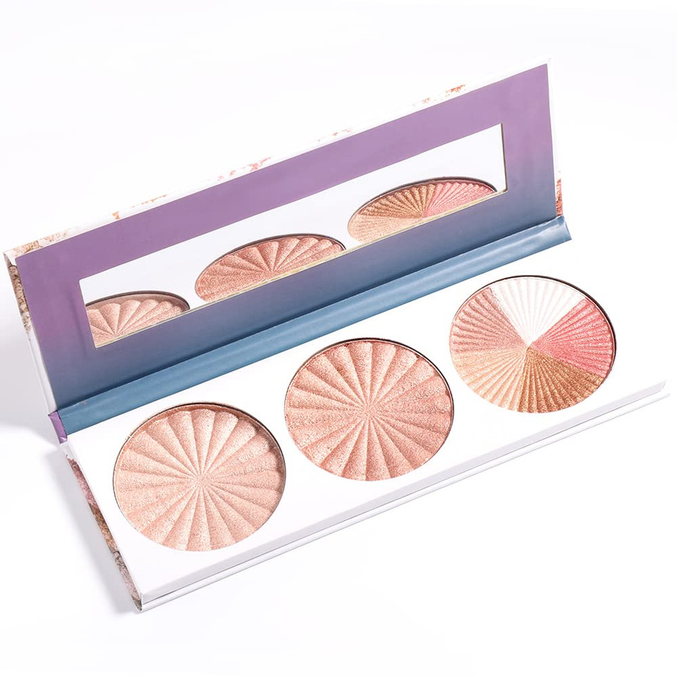 7 Colors Highlighter Makeup Palette,Highlighter Palette Illuminator Powder Palette White Highlighter Baked Waterproof Long Lasting Brilliant Lighten Skin Color Face Contour Powder Makeup Highlighter