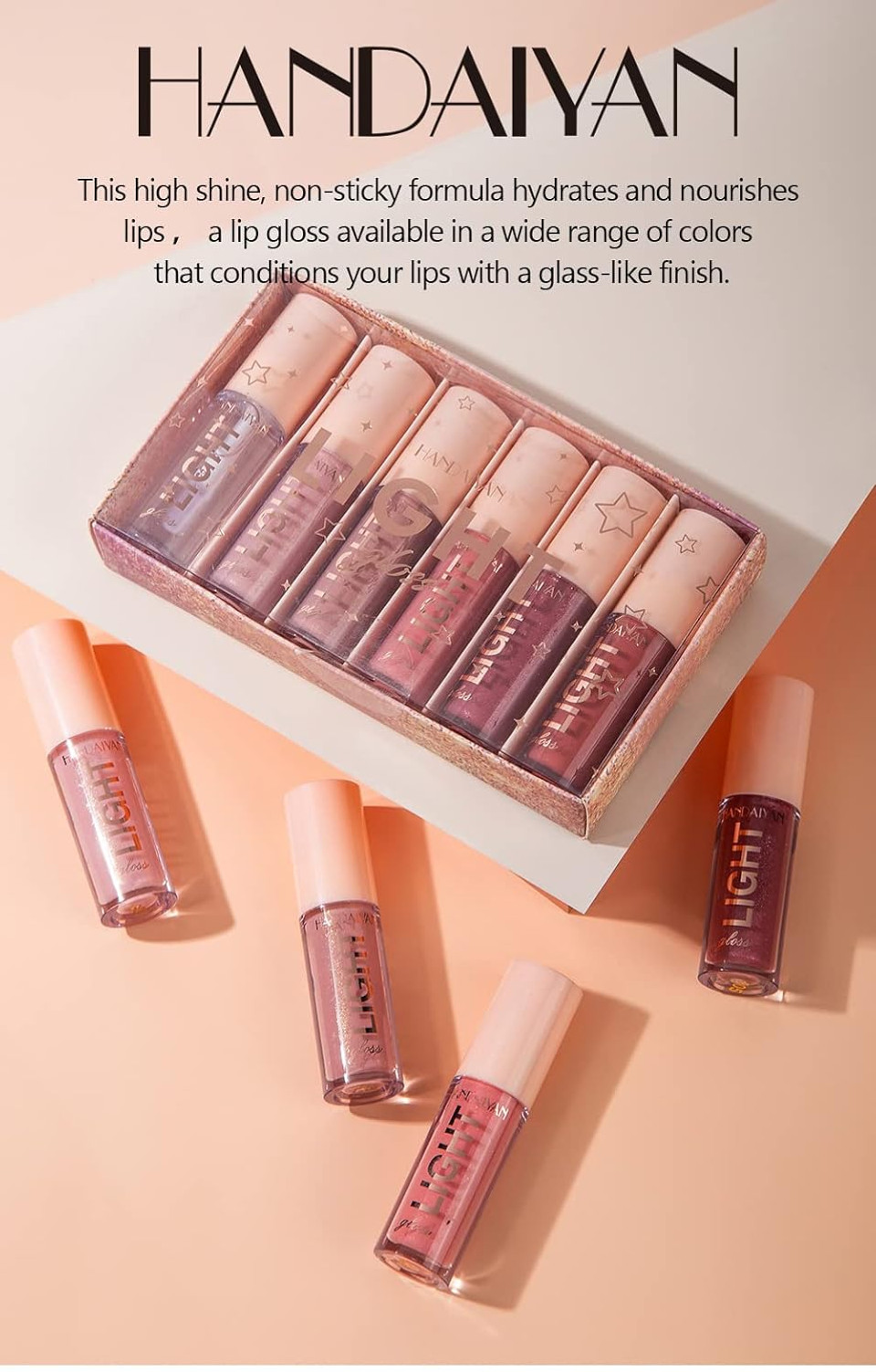 6Pcs Color Changing Lip Oil Light Lipgloss Set, Moisturizing Hydrating Lip Glow Oil Lip Gloss Kit High Shine Lip Plumping Glass Finish Lip Gloss Liquid Lipstick For Women (Set D)