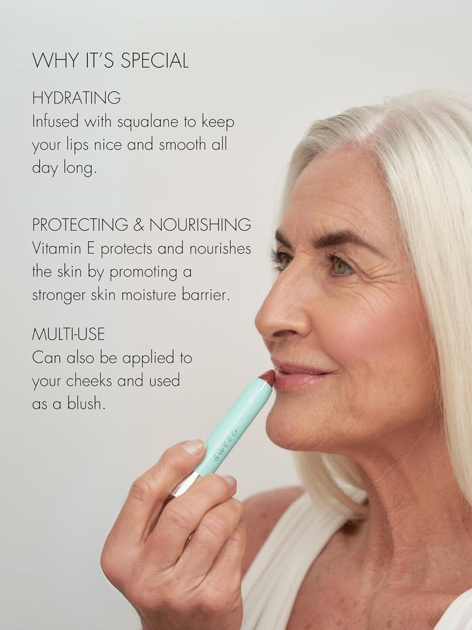 Sweed - Le Lipstick | Plump, Nourish, Moisturize With Squalane | Vegan, Cruelty-Free, Clean Beauty (Holly Hock)