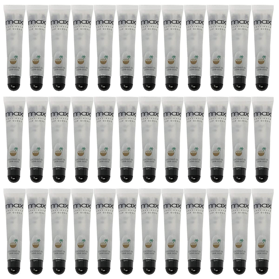 Cherimoya Max Makeup Clear Lip Polish Bulk (36 Pieces) Coconut