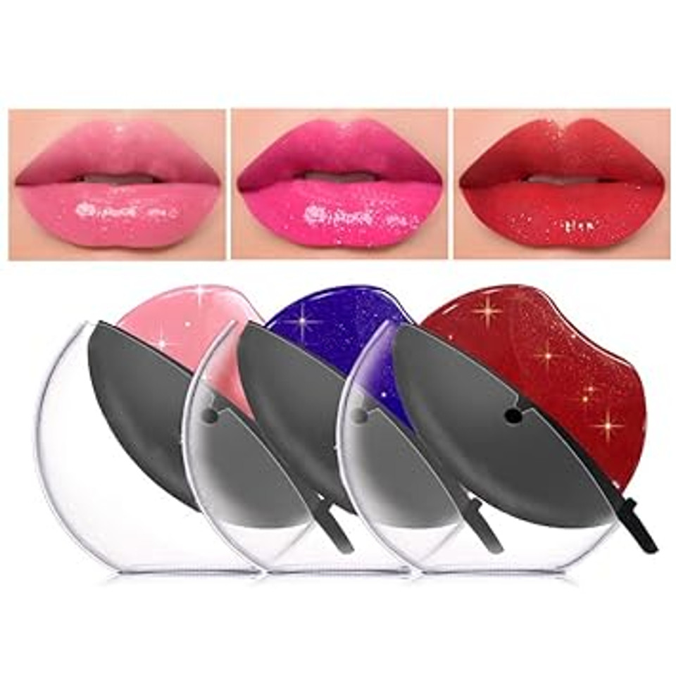 Dageda 3 Colors Lazy Lipstick, Pearl Magic Color Changing Lipstick, Labiales Magicos Long Lasting Waterproof Moisturizing Non-Stick Cup Not Fade Lip Shape Lipstick For Lazy People(Color D)