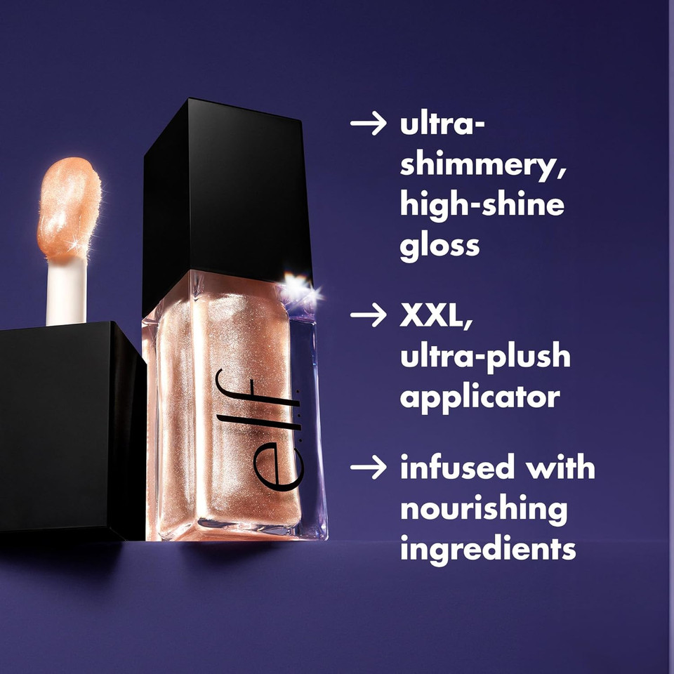 E.L.F. Glow Reviver Lip Oil, Nourishing And Hydrating With High-Shine Glimmer Finish & Sheer Wash Of Color, Minty Scent, Non-Sticky, Vegan & Cruelty-Free, Crystal Baller E.L.F. Glow Reviver Lip Oil, Nourishing And Hydrating With High-Shine Glimmer Finish & Sheer Wash Of Color, Minty Scent, Non-Sticky, Vegan & Cruelty-Free, Crystal Baller