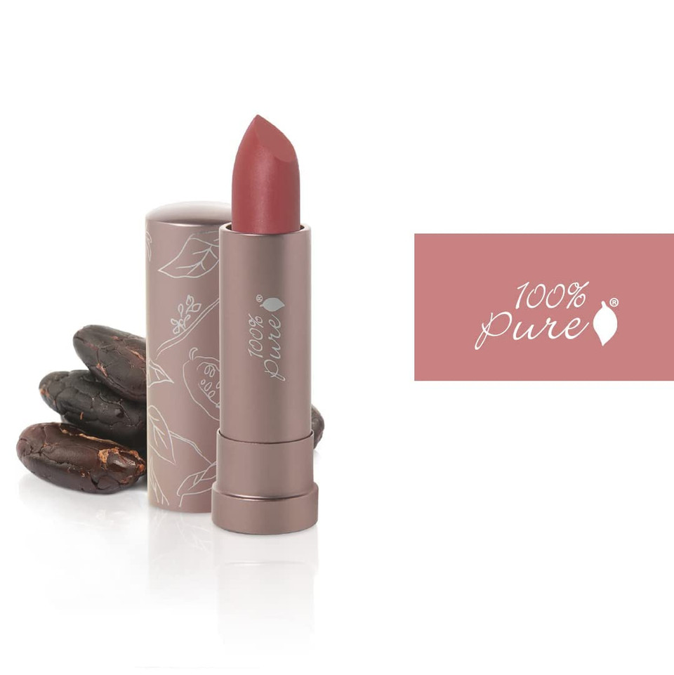 100% Pure Cocoa Butter Matte Lipstick Full Stay All Day Coverage, Lasting Moisturizing & Softening Natural Lip Color For All Skin Tones, Vegan Fruit Pigmented Sahara (Deep Neutral Nude) - 0.15 Oz