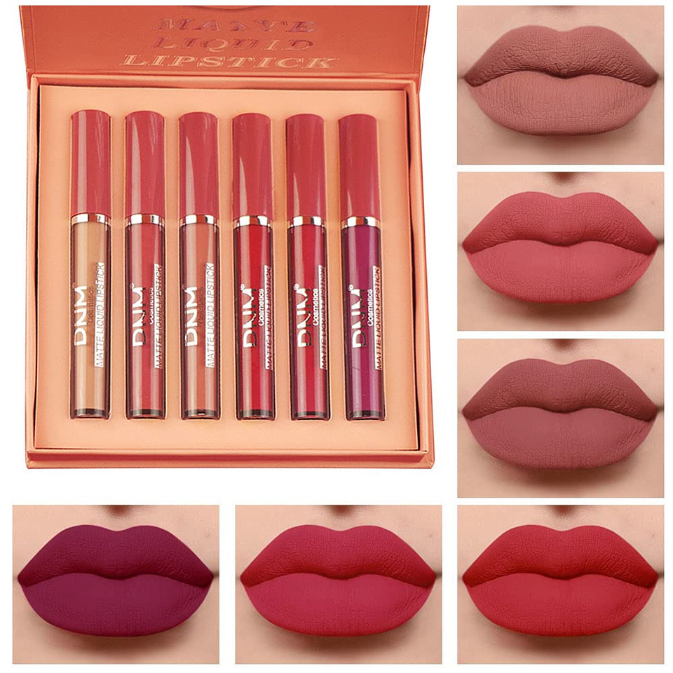 Evpct 1Pcs Bright Sexy Red Liquid Matte Lipstick Lipgloss Set For Women, Labiales Mate 24 Horas Originales Matte Larga Duracion 24 Hour Lipstick Lip Stains Long Lasting Waterproof 24, 14