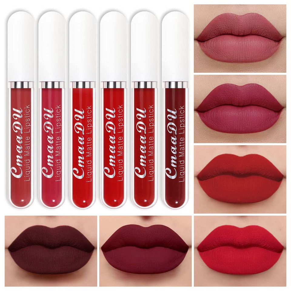 Evpct 1Pcs Ruby Red Liquid Matte Lipstick Lipgloss Set For Women, Labiales Mate 24 Horas Originales Matte Larga Duracion 24 Hour Lipstick Lip Stains Long Lasting Waterproof 24, 13