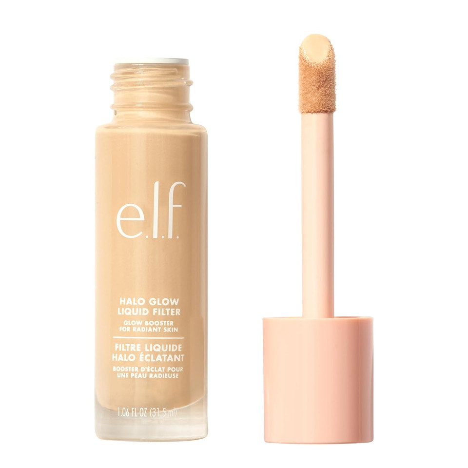 E.L.F. Halo Glow Liquid Filter, Complexion Booster For A Glowing, Soft-Focus Look, Infused With Hyaluronic Acid, Vegan & Cruelty-Free, 0.5 Fair