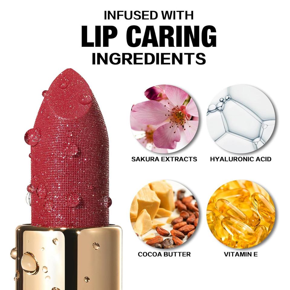 Focallure Glisten Opal Shine Lipstick, High Impact Lip Color, Moisturizing Tinted Lip Balm, Lightweight & Hydrating Formula For Lip Care, Cowgirl