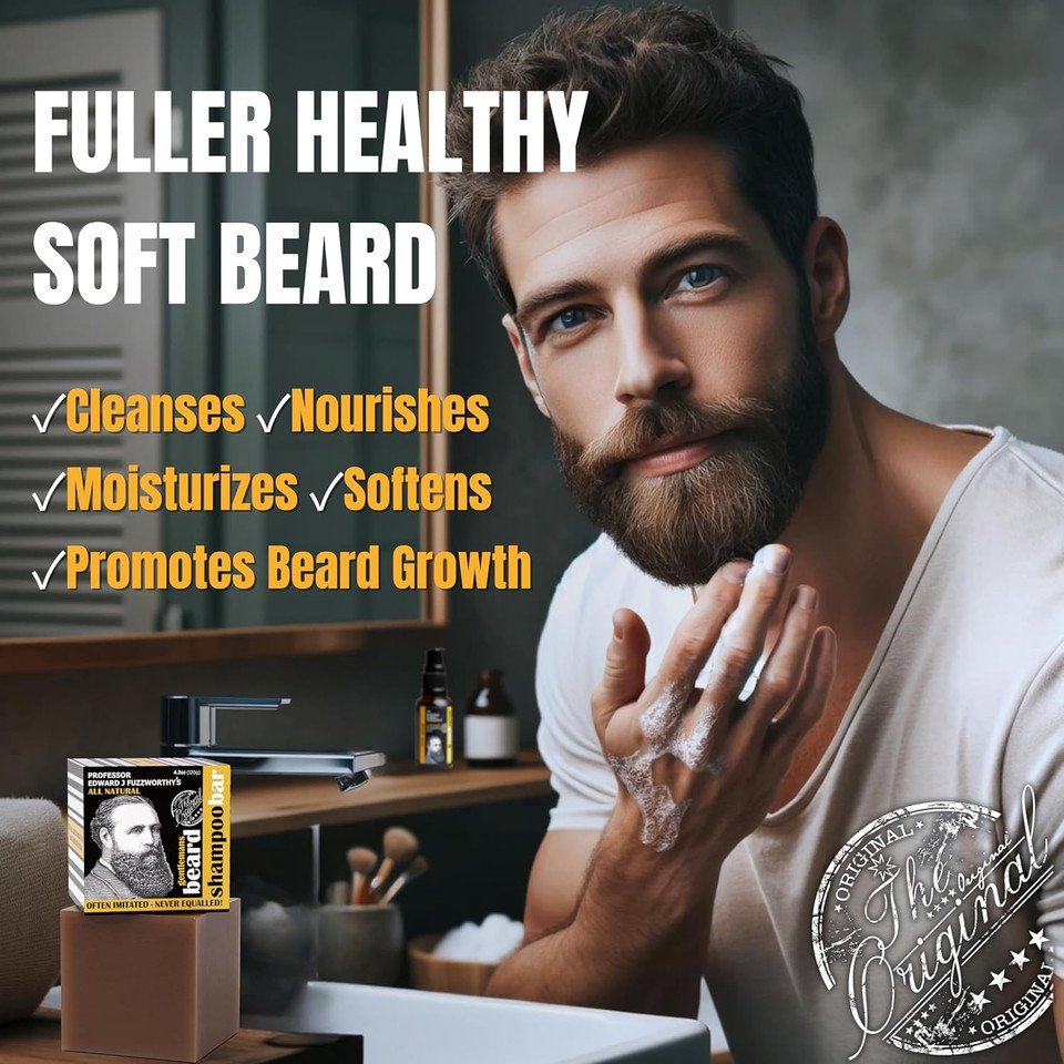 Professor Fuzzworthy'S Gentlemans Beer Shampoo Bar For Men | Normal, Dry, Oily Hair | Unscented With All Natural Conditioning Oils From Tasmania Australia