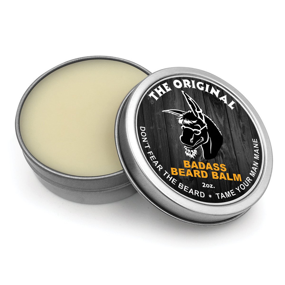 Badass Beard Care Beard Balm For Men - The Original Scent, 2 Ounce - All Natural Ingredients, Soften Hair, Hydrate Skin To Get Rid Of Itch And Dandruff, Promote Healthy Growth