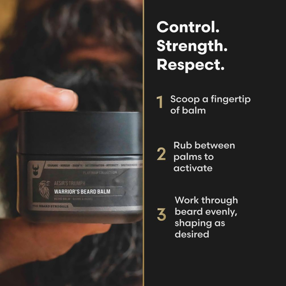 The Beard Struggle WarriorS Beard Balm - Silver Collection, Alfheim'S Forests - Non-Greasy Low-Hold Formula, Luxurious Cologne-Grade Fragrances 100% Natural And Plant-Based Ingredients - 50G