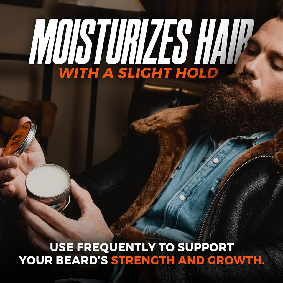 Wild Willies Premium Beard Balm For Men, Leave-In Butter Conditioner With Organic Ingredients, Promote Growth, Removes Itch & Dandruff - Restores Moisture - Cool Mint, 2 Oz