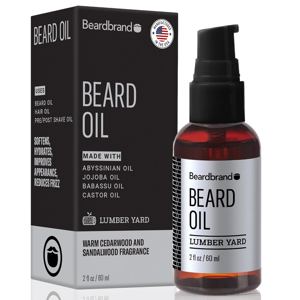 Beardbrand Beard Oil For Men, Beard Softening Oil & Mens Beard Oil - Softens & Conditions With Jojoba Oil - Smooth Beard & Skin | Sandalwood & Cedar Oil - 2 Fl Oz