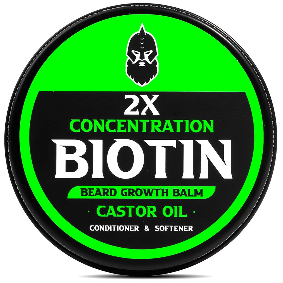 Beard Balm, Maximum Concentration Biotin, With Castor Oil And Argan & Jojoba Oils, Promotes Beard Growth, Styles, Strengthens & Softens Beards & Mustaches, 2 Ounce,Cedar