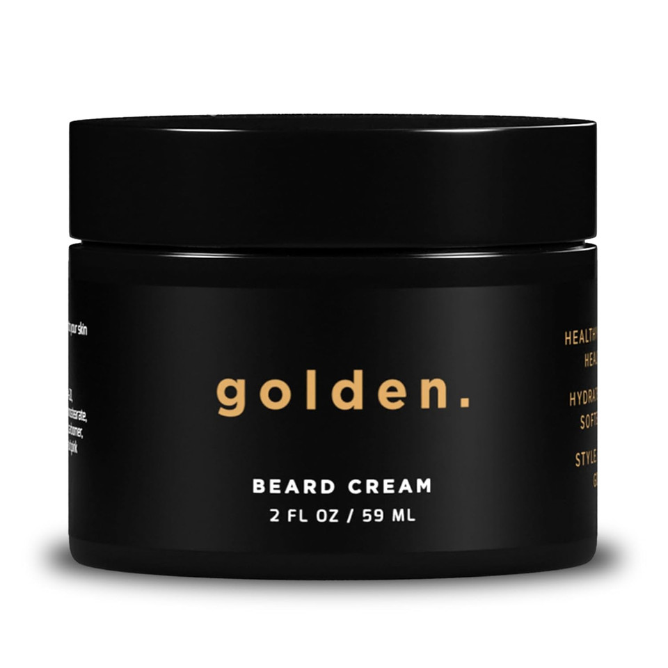 Golden Grooming Beard Balm | Unique Masculine Scent | Shea Butter For Beard Growth | Tames, Moisturizes & Styles  Warm Cedar, 2Oz