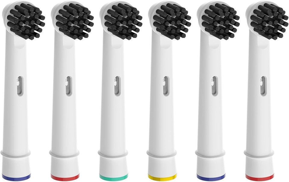 Pursonic Replacement Toothbrush Heads Charcoal Infused Bristles Compatible With Oral B Electric Toothbrush, 6 Pack