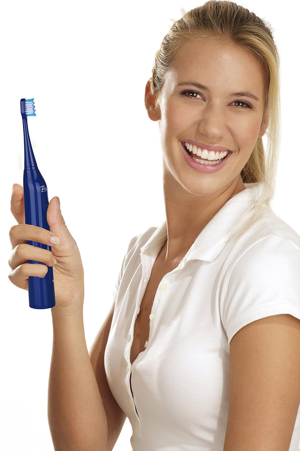 Pursonic S430 High Power Rechargeable Electric Sonic Toothbrush With 12 Brush Heads & Storage Charger, Blue