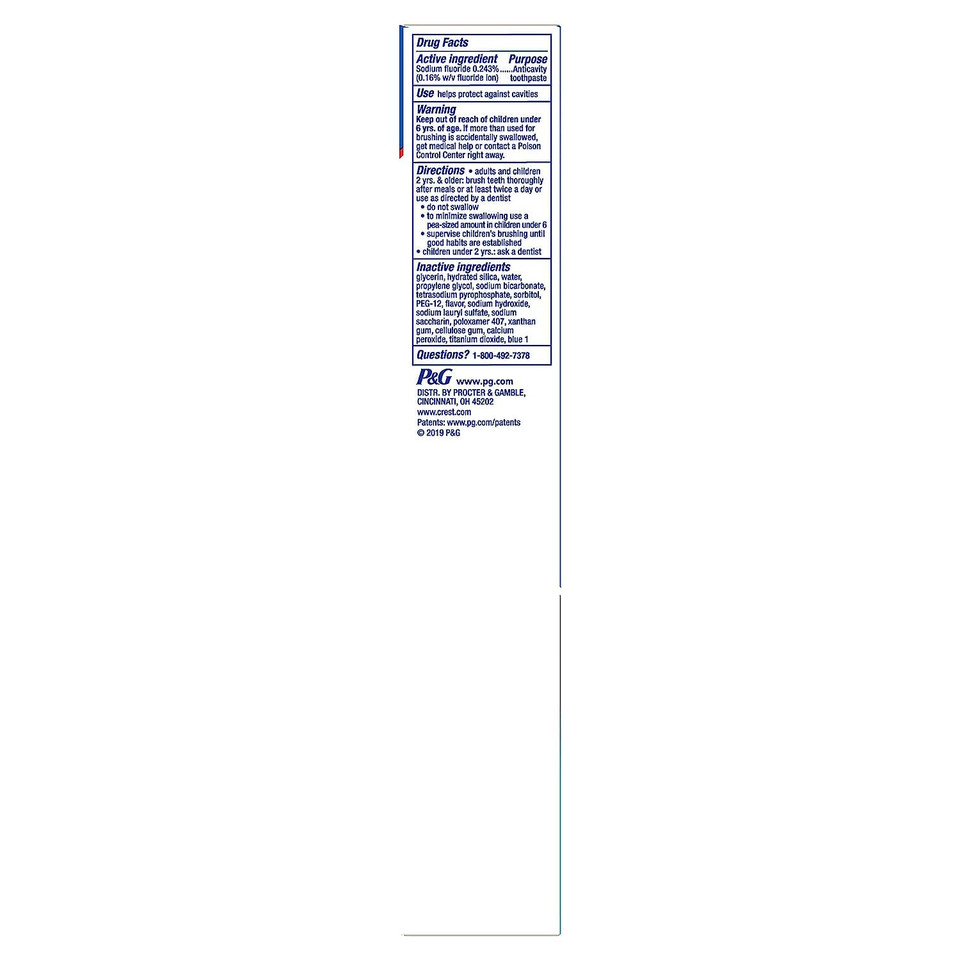 Crest Baking Soda & Peroxide Whitening With Tartar Protection Toothpaste, Fresh Mint, 6.4 Oz, 3 Count