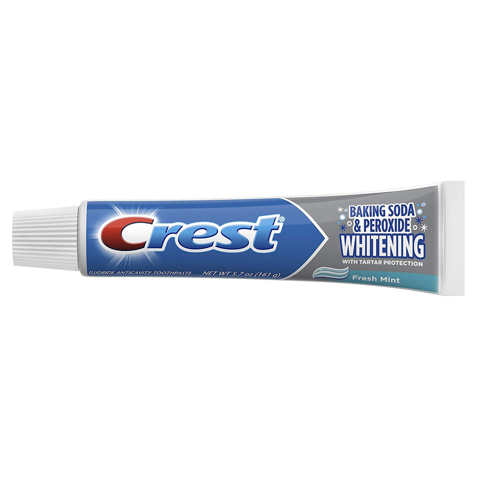 Crest Cavity And Tartar Protection Toothpaste, Whitening Baking Soda & Peroxide, (3 Count Of 5.7 Tubes Each), 17.1 Ounce