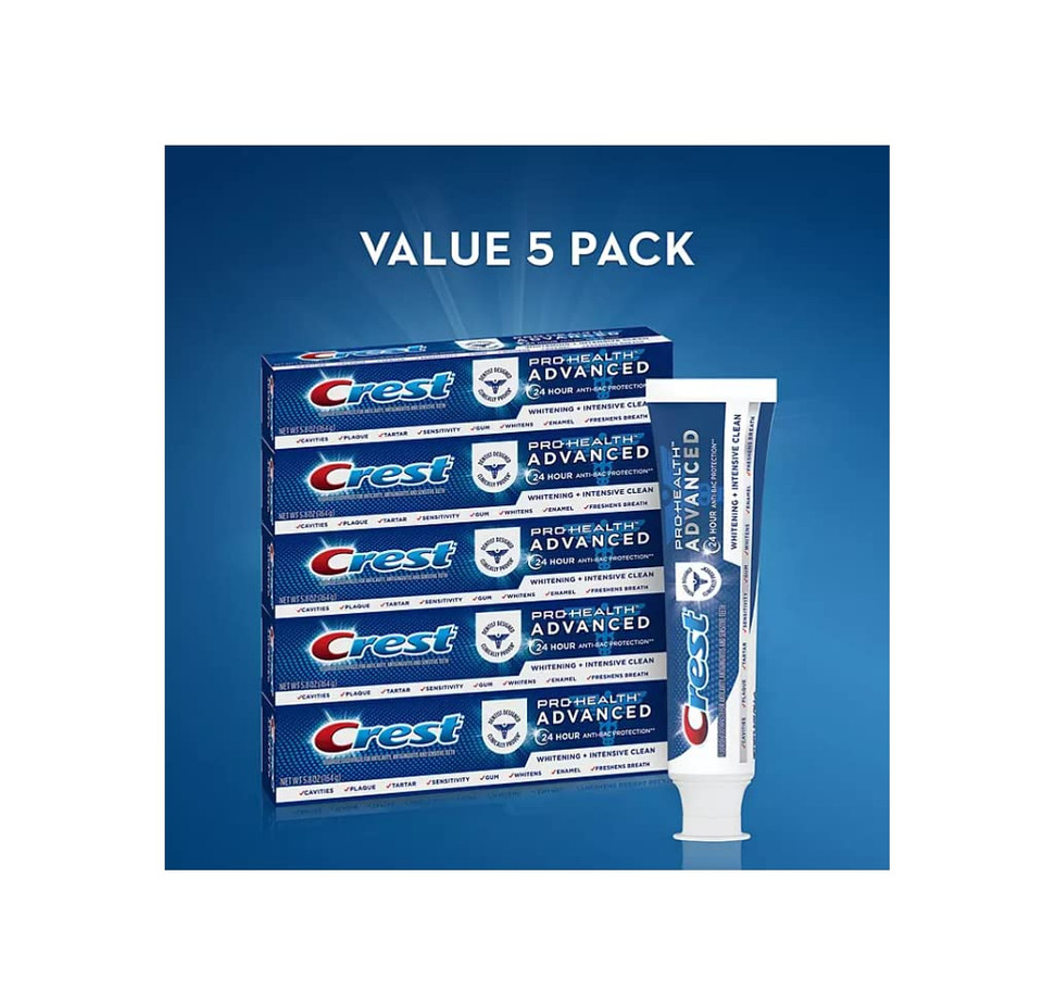 Crest Pro-Health Toothpaste, Advanced White For Teeth Whitening (5.8 Oz., 5 Pk.)